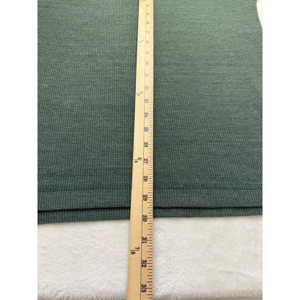 American Giant Mens 2XL Waffle Knit Thermal Long Sleeve Shirt Green Made in USA - Picture 5 of 5